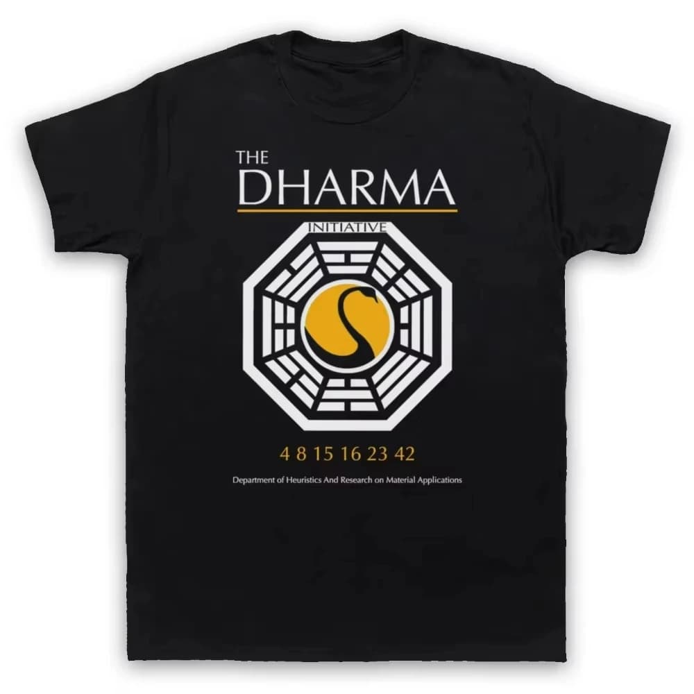 TV drama Lost The Dharma Initiative 100%cotton unisex shirt 2026 Summer New O-neck Men's Y2k Short Sleeve Tshirt fan gift
