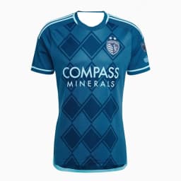 Sporting Kansas City 2025/26 Away Jersey Men's Soccer Shirt Sponsor Football Jersey Fan Navy Purple Blue Diamond Pattern Kit