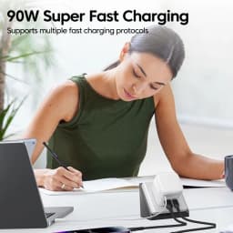 90w GaN Charger 30wUSB+Type-C 30w +30wType-C Retractable Wire Fast Charging Phone Adapter For iPhone 15-17 Xiaomi Samsung Huawei