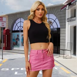 Women Y2k Mini Cargo Skirt 2000s Vintage Harajuku Low Waist Skirt Summer Slim Fit Solid Color Skirt with Pockets for Club