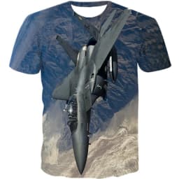 Cool 3D Printed Fighter Aircraft T-shirt Men's Summer Airplane Fans Casual Sports Fitness Tees Tops Short Sleeves T Shirts