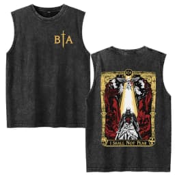 Stay Violent Brothers in Arms Skeleton Vintage Acid Washed Tank Tops T Shirt Men Clothing Casual Oversized Sleeveless Vest Tees