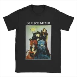 Y2k Harajuku Tops Malice Mizer Band Singer T Shirts Vintage T-Shirts Round Neck Rock Musician Tees Oversized T Shirt Unisex