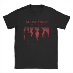 Y2k Harajuku Tops Malice Mizer Band Singer T Shirts Vintage T-Shirts Round Neck Rock Musician Tees Oversized T Shirt Unisex