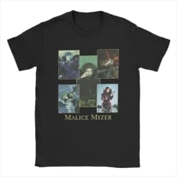 Y2k Harajuku Tops Malice Mizer Band Singer T Shirts Vintage T-Shirts Round Neck Rock Musician Tees Oversized T Shirt Unisex