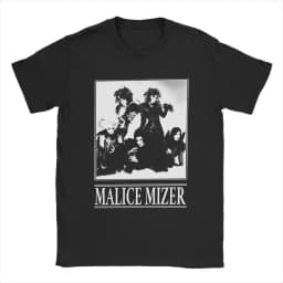 Y2k Harajuku Tops Malice Mizer Band Singer T Shirts Vintage T-Shirts Round Neck Rock Musician Tees Oversized T Shirt Unisex