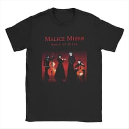 Y2k Harajuku Tops Malice Mizer Band Singer T Shirts Vintage T-Shirts Round Neck Rock Musician Tees Oversized T Shirt Unisex