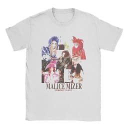 Y2k Harajuku Tops Malice Mizer Band Singer T Shirts Vintage T-Shirts Round Neck Rock Musician Tees Oversized T Shirt Unisex