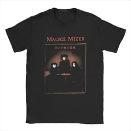 Y2k Harajuku Tops Malice Mizer Band Singer T Shirts Vintage T-Shirts Round Neck Rock Musician Tees Oversized T Shirt Unisex