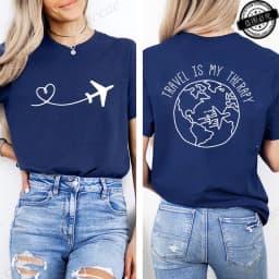Travel Is My Therapy Printed T-Shirt for Women,travel Graphic Tee Shirts, Summer Short Sleeve Tops,summer Fashion Tee T-Shirts