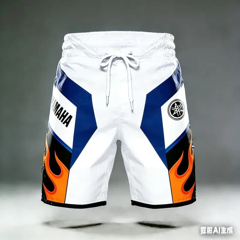 2026 Summer New Yamaha White Fashion Sports Outdoor Fitness Shorts, Men Women Large Casual Motorcycle Riding Shorts