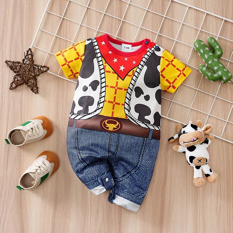 0-18months cosplay newborns Baby Clothes One-Piece Cartoon Anime short-Sleeved Trousers Banquet Summer Fashion neonatal clothing