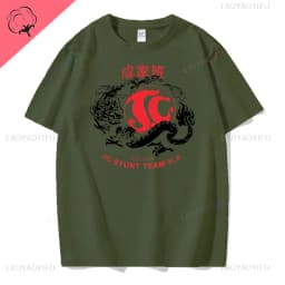 Jackie's Stunt Team Obscura Printed T-shirt Jackie Chan Cotton Man T Shirt Awesome Short Sleeve O Neck Birthday Gift T-Shirts