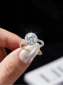 1CT Round Shape Certified Moissanite Diamond Round Engagement Rings For Women Gift Anniversary High Quality Luxury Jewelry