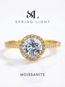 1CT Round Shape Certified Moissanite Diamond Round Engagement Rings For Women Gift Anniversary High Quality Luxury Jewelry