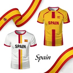 2026 New Spain Flag Print Sports T-shirt Summer Outdoor Sports Breathable Jersey Men's And Women's Soccer Training Crew Neck Top