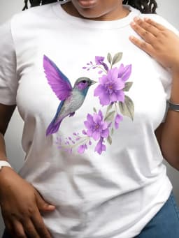 T-Shirt Featuring a Hummingbird Design Perfect for Summer Walks Vacations Bird Watching And As a Gift for Outdoor Lovers Trendy