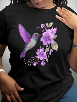 T-Shirt Featuring a Hummingbird Design Perfect for Summer Walks Vacations Bird Watching And As a Gift for Outdoor Lovers Trendy