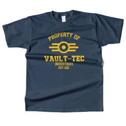 Mens Cotton Property of Vault Tec Graphic T Shirt Street Casual Style Tee for Men and Women