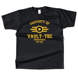 Mens Cotton Property of Vault Tec Graphic T Shirt Street Casual Style Tee for Men and Women