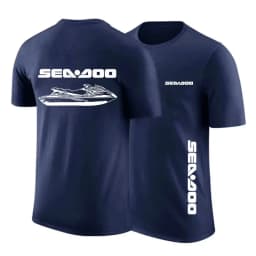 Sea Doo Seadoo Moto Men's New Summer Hot Sale Solid Color T-Shirts Casual Round-Neck Short-Sleeved Fashion Printing Top Clothing