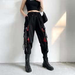 Pants Women Aesthetic Harem Pants Punk Pockets Joggers Harajuku Femme Hiphop Trousers Techwear Y2k Egirl Clothes