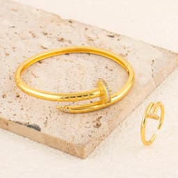 Exquisite Classic Pattern Stainless Steel Gold Color Snake Opening Zirconia Bracelet Women's Jewelry Accessories Summer Gift