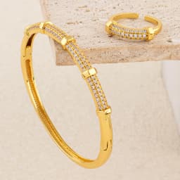 Exquisite Classic Pattern Stainless Steel Gold Color Snake Opening Zirconia Bracelet Women's Jewelry Accessories Summer Gift