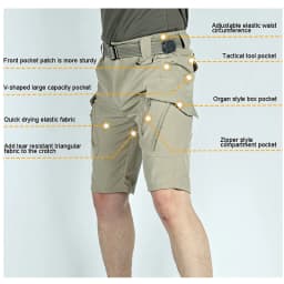 Summer Lightweight Men's Sportswear Shorts Casual Running Multi-pocket Training Jogging Bottoms Breathable Elastic Sport Pants