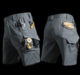 Summer Lightweight Men's Sportswear Shorts Casual Running Multi-pocket Training Jogging Bottoms Breathable Elastic Sport Pants
