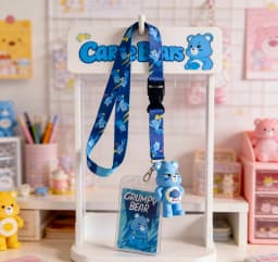 Care Bears Grumpy Bear Lanyard with Card Holder & 3D Charm – Cute ID Badge Holder for Daily Use
