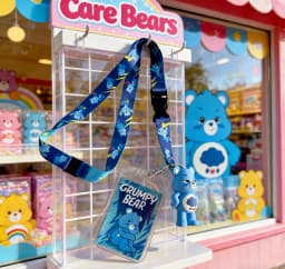 Care Bears Grumpy Bear Lanyard with Card Holder & 3D Charm – Cute ID Badge Holder for Daily Use