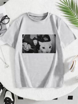 Streetwear Cat Print T Shirts Hip Hop Design Cat Women's T-shirt 2026 Summer New Spring Casual Y2k Tee Lady Short Sleeve Tops