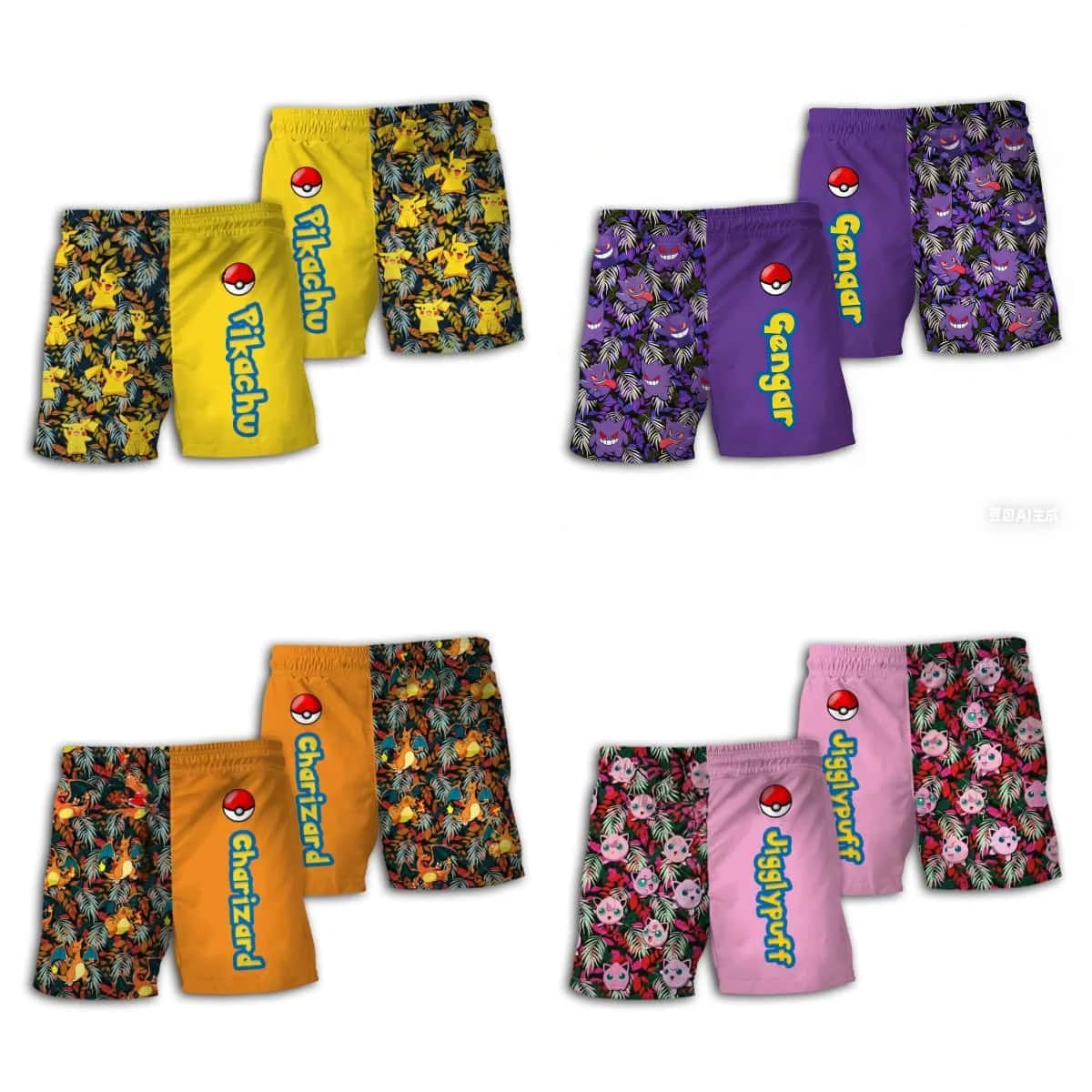Summer New Style #Pokémon# 3D Printed Casual Fashionable Street-style Unisex Plus-size Adult/children's Beach Sports Shorts