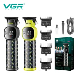VGR New Hair Clipper LED Intelligent Digital USB Hair Trimmer Ceramic Stainless Steel Blade Professional Electric Push V-185