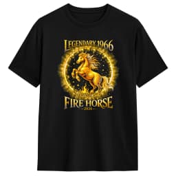 1966 Fire Horse 60th Birthday in 2026 Horse LoverT-Shirt Beach Trending T Shirts Men's 100 Cotton Round Neck Oversize Top Tees
