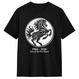 1966 Fire Horse 60th Birthday in 2026 Horse LoverT-Shirt Beach Trending T Shirts Men's 100 Cotton Round Neck Oversize Top Tees