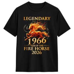 1966 Fire Horse 60th Birthday in 2026 Horse LoverT-Shirt Beach Trending T Shirts Men's 100 Cotton Round Neck Oversize Top Tees