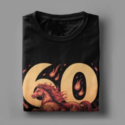 1966 Fire Horse 60th Birthday in 2026 Horse LoverT-Shirt Beach Trending T Shirts Men's 100 Cotton Round Neck Oversize Top Tees
