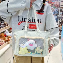 New Y2K Cute Star Bling Ita Bag Women's Fashion Shoulder Bag Lolita Girl Transparent Tote Bag DIY Display Crossbody Bag Handbags