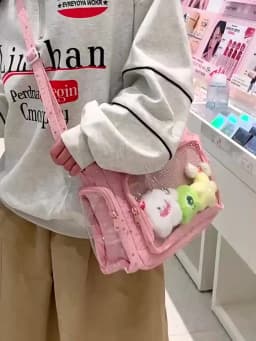New Y2K Cute Star Bling Ita Bag Women's Fashion Shoulder Bag Lolita Girl Transparent Tote Bag DIY Display Crossbody Bag Handbags