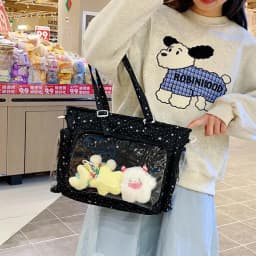 New Y2K Cute Star Bling Ita Bag Women's Fashion Shoulder Bag Lolita Girl Transparent Tote Bag DIY Display Crossbody Bag Handbags