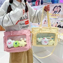 New Y2K Cute Star Bling Ita Bag Women's Fashion Shoulder Bag Lolita Girl Transparent Tote Bag DIY Display Crossbody Bag Handbags
