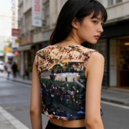 Spring and Summer New Cross-Border Women's Round Neck Vest Fashionable and Versatile Digital Printed Casual Top