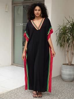 Kaftan Dresses for Women V-Neck Print Swimsuit Cover Up Plus Size Beach Caftan Lounge Dress