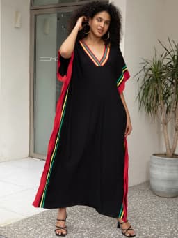Kaftan Dresses for Women V-Neck Print Swimsuit Cover Up Plus Size Beach Caftan Lounge Dress