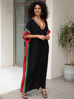 Kaftan Dresses for Women V-Neck Print Swimsuit Cover Up Plus Size Beach Caftan Lounge Dress