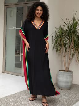 Kaftan Dresses for Women V-Neck Print Swimsuit Cover Up Plus Size Beach Caftan Lounge Dress