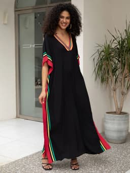 Kaftan Dresses for Women V-Neck Print Swimsuit Cover Up Plus Size Beach Caftan Lounge Dress