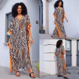 Kaftan Dresses for Women V-Neck Print Swimsuit Cover Up Plus Size Beach Caftan Lounge Dress